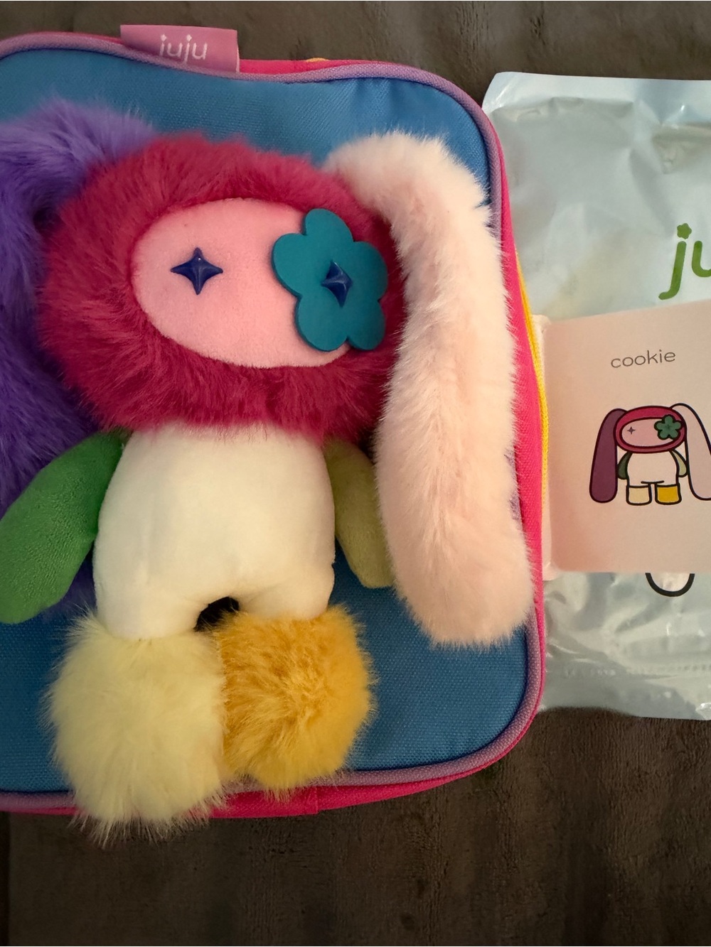 JuJu Multicolor Plush Cookie!  In pink, Purple, Green & Yellow.